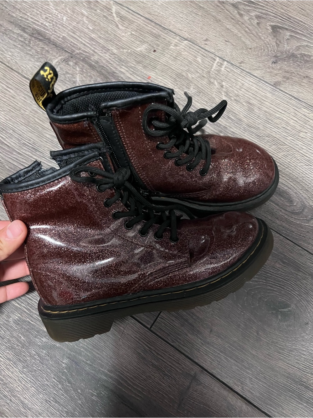 Dr. Martens Junior 1460 Glitter Lace Up Boots